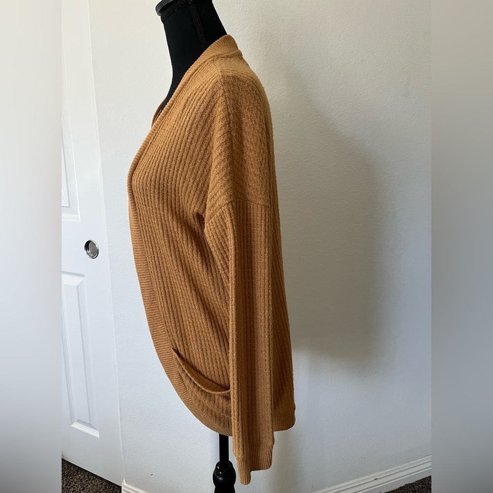 Pink Rose Women's Tan Cardigan Sweater - Picture 4 of 10